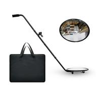 Home Care Wholesale Miroir D'inspection Télescopique, Miroirs d'inspection des Véhicules avec Poignée Réglable, Miroir de Sécurité à 360°, avec Lumière LED et 3 Roues Mobiles