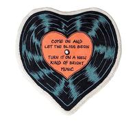 Home Chambre Salle De Séjour Tapis Rond Motif Cartoon Motif CD Record Motif Imprimé Coeur Tapis de Jeux de Chambre