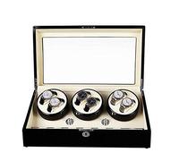 Home Chandelier 6+7 Watches Automatic Watch Winder Storage Case Piano Paint Black Gloss Wrist Watch Winder Rotator Deluxe Silent Motor with Lock 5 Modes-48×26×21.5CM Little Surprise