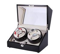 Home Chandelier Automatic Watch Winder Double Watches Display Leather Storage with Lock Piano Paint Black Gloss Deluxe Silent Motor 2 Power Supply Modes Little Surprise