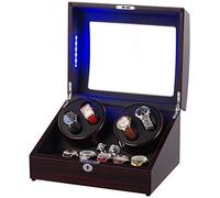 Home Chandelier Automatic Watch Winder Wood Unisex Watch Winder LED Ambient Light Rotation Winders Deluxe Silent Motor Pine Box with Lock 2 Power Supply Mode 2020 Little Surprise