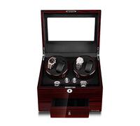Home Chandelier Watch Accessories Automatic Watch Winder Box 4+6 Watches Storage and Drawer Display Box 5 Rotation Modes Antimagnetic Mute AC USB Power Supply-Black Little Surprise