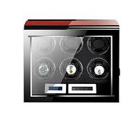 Home Chandelier Watch Accessories Black Automatic Watch Winder with Touch LCD Digital Display 5 Rotation Modes Piano Paint+for 6 Watches Quiet Motor Little Surprise