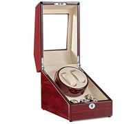 Home Chandelier Watch Winder Box 2+3,Silent Battery Operated Watches Winders Display Box Storage Case Red Little Surprise