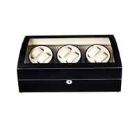 Home Chandelier Watch Winder Boxes for Men,6 Watches Silent Battery Watches Winders Display Box Storage Case Black Little Surprise
