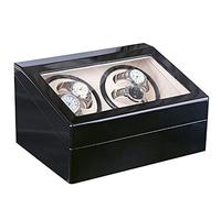 Home Chandelier Watch Winder for Automatic Watches 4 Display Box,Watch Winder 4 Watches Box Hours Black Watches Cases Watches Boxes Winders Storage Case Little Surprise