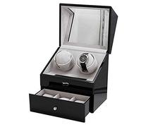 Home Chandelier Watch Winders for Automatic Watches 2Watch Winder 2 Watches Wood Watches Cases Watches Boxes Winders Display Storage Black Little Surprise
