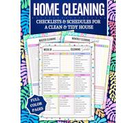 Home Cleaning Book: COLOR House Cleaning Checklist Planner and Organizer to Keep Your House Neat and Tidy! Clean, Track, and Declutter with Daily, ... for Stress-Free, Joyful Housekeeping!