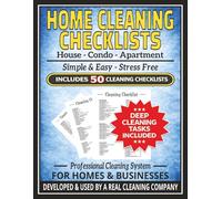 HOME CLEANING CHECKLISTS: Professional House Cleaning Checklist System | Daily & Deep Cleaning Use | 50 Tear Out Housekeeping Checklists for Homes, ... Airbnb, & Cleaning Businesses | 8.5x11 Inches