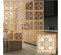Home Cloison Décoration Cloison de séparation suspendue, séparateur semi-transparent en bois-plastique, séparateur décoratif pour le salon Séparateurs de pièce suspendus (Natural-29x29cm,45pcs)