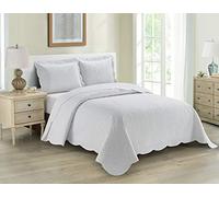 Home Collection Parure de lit 3 pièces de Luxe en Relief pour lit Double/Grand lit, Poids léger, Blanc uni