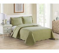 Home Collection Parure de lit 3 pièces King Size de Luxe en Relief léger Vert Sauge
