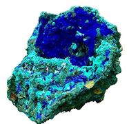 Home Collections Pierre de collection naturelle de géode de malachite Azurite Pierre Reiki de collection (taille : 1400-1500 g)
