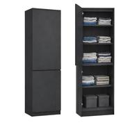 Home Collective Armoire 2 Portes avec 5 étagères | Rangement pour Chambre, entrée ou Bureau | 50x40x180 cm (LxPxH) | Anthracite
