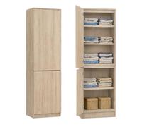 Home Collective Armoire 2 Portes avec 5 étagères | Rangement pour Chambre, entrée ou Bureau | 50x40x180 cm (LxPxH) | Sonoma