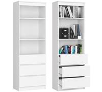 Home Collective Armoire à 3 tiroirs Blanc Largeur 60 cm Hauteur 180 cm