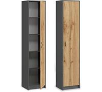 Home Collective Armoire Armoire Multi-usages Blanche 40cm de Largeur 180cm de Hauteur avec Quatre étagères Armoire à dossiers étroite Organizer Armoire à vêtements en Bois MDF
