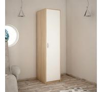 Home Collective Armoire avec 1 Porte, 1 Tringle à vêtements et 2 étagères, Armoire de 40 cm de Large, Surface Mate étroite, en Panneau stratifié, pour Chambre à Coucher, Salon, Couloir Blanc Sonoma