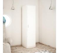 Home Collective Armoire avec 1 Porte, 1 Tringle à vêtements et 2 étagères, Armoire de 40 cm de Large, Surface Mate étroite, en Panneau stratifié, idéale pour Chambre à Coucher, Salon, Couloir Blanc