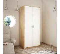 Home Collective Armoire avec 2 Portes, 1 Tringle à vêtements, 1 étagère, Armoire de 85 cm de Large, Surface Mate, en Panneau stratifié, idéale pour Chambre, Salon, Couloir Blanc Sonoma