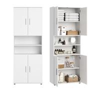 Home Collective Armoire de salle de bain haute 6 compartiments, rangement polyvalent, 70 x 35 x 187 cm, blanche