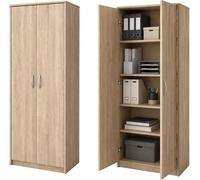 Home Collective Armoire Multifonction en Bois décor Sonoma avec 4 étagères - Meuble de Rangement Pratique 74 cm x 180 cm pour Chambre, entrée, Bureau, Cave et Espace de Stockage