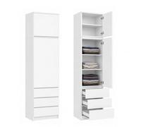 Home Collective Armoire, penderie Blanche multifonctionnelle pour Chambre, entrée ou Bureau, avec rehausse, 3 étagères et 3 tiroirs