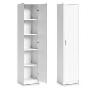 Home Collective Armoire Polyvalente Blanc 40 cm Largeur 180 cm Hauteur avec Quatre étagères classeur étroit Organisateur Armoire en Bois MDF