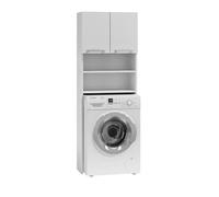 Home Collective Armoire pour Machine à Laver Blanche, Armoire Suspendue de Salle de Bain, Armoire Haute, étagère de Salle de Bain, Machine à Laver sèche-Linge WC 64 x 183 x 30 cm (l x h x p)