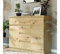 Home Collective Artisan Commode pour couloir, chambre à coucher, commode, avec 2 portes et 6 tiroirs, spacieuse et durable, 120 x 40 x 99 cm (l x p x h)