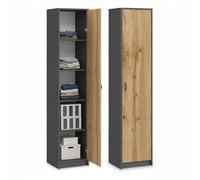 Home Collective Bibliothèque Armoire, Étagère, Meuble de Rangement Polyvalent avec 4 étagères, Armoire de Bureau| 40 x 35 x 180 cm (L x P x H) | pour Chambre, Couloir, Bureau | Anthracite chêne
