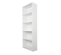 Home Collective Bibliothèque, étagère à dossiers, étagère sur Pied, séparateur de pièce, Blanc avec 5 Compartiments Ouverts en Bois MDF Longueur 50 cm