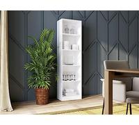 Home Collective Bibliothèque Étagère à dossiers Étagère sur Pied Séparation de pièce Blanche avec 5 Compartiments Ouverts en Bois MDF | Largeur 50 cm