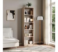 Home Collective Bibliothèque, étagère de classement, séparateur de pièce, Sonoma Naturel avec 5 Compartiments Ouverts en Bois MDF Largeur 50 cm