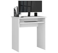 Home Collective Bureau d'ordinateur avec plateau pour clavier extensible, 68 x 51 x 74 cm, blanc, idéal pour chambre d'enfant et bureau à domicile