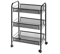 Home Collective Chariot à roulettes à 3 niveaux, peu encombrant, armoire à 3 étages sur roulettes, étagères spacieuses au design modulaire, chariot de rangement multifonction, 27,5 x 45 x 63,5 cm,