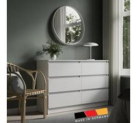 Home Collective Commode 120cm de Large avec 6 tiroirs Blanche en Bois Meuble avec tiroirs Sideboard Highboard Buffet Chambre à Coucher Salon Entrée Bureau Organisateur Largeur 120 cm Hauteur 78 cm