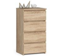Home Collective Commode à 4 tiroirs - Pour chambre à coucher, couloir, salon - Largeur : 40 cm - Hauteur : 74 cm - Chêne Sonoma - Buffet multifonction - Armoire étroite