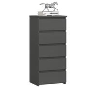 Home Collective Commode à 5 tiroirs, pour chambre à coucher, couloir, salon, organiseur, avec tiroirs, 40 cm de large, 92 cm de haut, en graphite, multi-usages, étroite