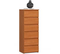 Home Collective Commode à 6 tiroirs, pour chambre à coucher, couloir, salon, organiseur, avec tiroirs, 40 cm de large, 109 cm de haut, en bois, marron, multifonction, étroite
