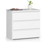 Home Collective Commode à trois tiroirs élégante pour intérieur minimaliste 57 cm de haut et 60 cm de large pour salon, chambre à coucher, couloir, armoire, buffet, haut buffet, grand espace de