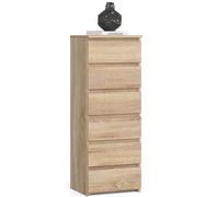 Home Collective Commode élégante à six tiroirs pour intérieur minimaliste 109 cm de haut et 40 cm de large pour salon, chambre, couloir, armoire, buffet, grand espace de rangement Sonoma