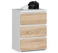 Home Collective Commode avec trois tiroirs, élégante, pour intérieur minimaliste, 40 x 35 x 57 cm, salon, chambre à coucher, couloir, placard, buffet, meuble haut, beaucoup d'espace de rangement