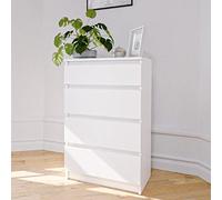 Home Collective Commode Blanche avec Quatre tiroirs, Chambre à Coucher Couloir Table de Nuit, Armoire, Sideboard, highboard, Largeur 60 cm Hauteur 95cm