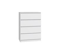 Home Collective Commode Blanche avec Quatre tiroirs, Chambre à Coucher Couloir Table de Nuit, Armoire, Sideboard, highboard, Largeur 70 cm Hauteur 97cm