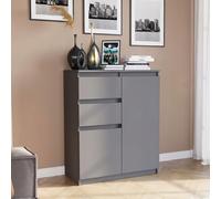 Home Collective Commode étroite pour couloir, chambre à coucher, avec 2 portes et 2 tiroirs, facile d'entretien et stable, 80 x 40 x 98 cm (l x p x h) - Anthracite