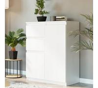 Home Collective Commode étroite pour couloir, chambre à coucher, avec 2 portes et 2 tiroirs, facile d'entretien et stable, 80 x 40 x 98 cm (l x p x h) - Blanc