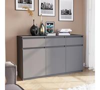 Home Collective Commode pour couloir, commode, chambre à coucher, avec 3 portes et 3 tiroirs, spacieuse et facile d'entretien, 120 x 40 x 98 cm (l x p x h) - Anthracite