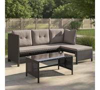 Home Collective Ensemble de Meubles de Jardin, Lounge, extérieur, avec Table Basse et Coussins Confortables, pour terrasse, Balcon ou Jardin, 180 x 120 x 72 cm (l x p x h), Beige foncé