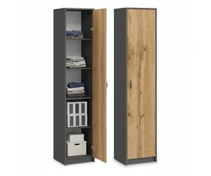 Home Collective Étagère à Livres - Anthracite Chêne - Largeur : 50 cm - Hauteur : 180 cm - Organisateur Polyvalent avec 4 étagères - Armoire Murale en Bois - pour Chambre à Coucher, Couloir